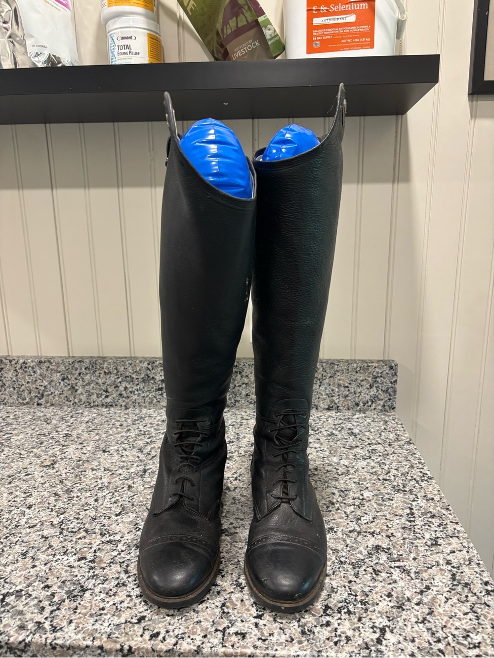 Over-the-Knee Lace-Up Riding Boots - Black
